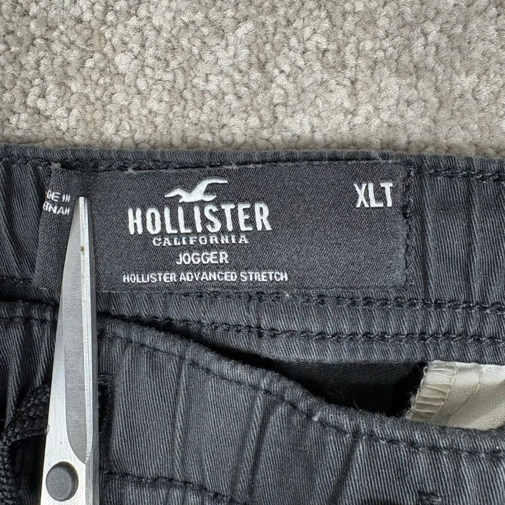 Hollister Advanced Stretch Jogger Pants Mens XLT Black Elastic Waist Tapered